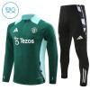 Manchester United Training Sweatshirts Quarter-zip 2024-25 Grüne Für Kinder